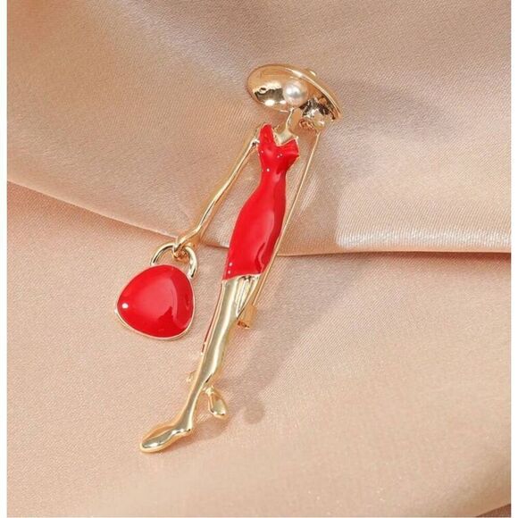 Red Dress Brooch - Picture 4 of 5